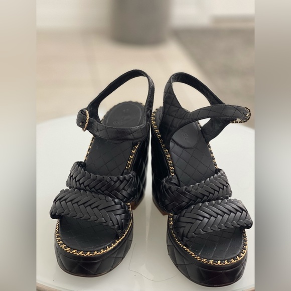 CHANEL PLATFORM SANDALS 38 Sz. - Picture 3 of 16